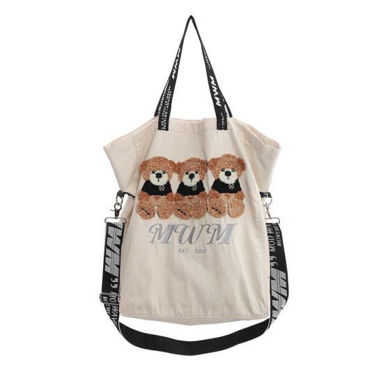 MWM Τσάντα ώμου Teddy Bear Denim Tote Bag